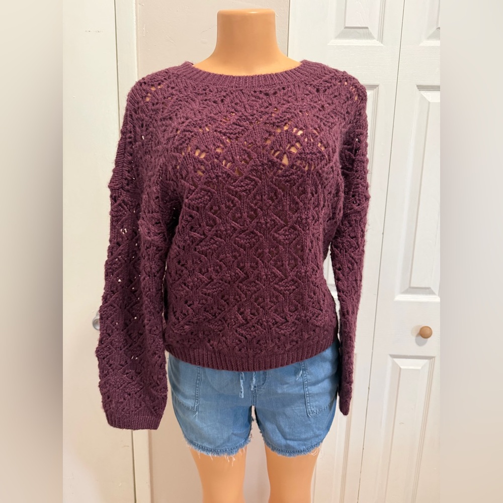 NWT DKNY Women's Purple Knit Sweater SIZE L